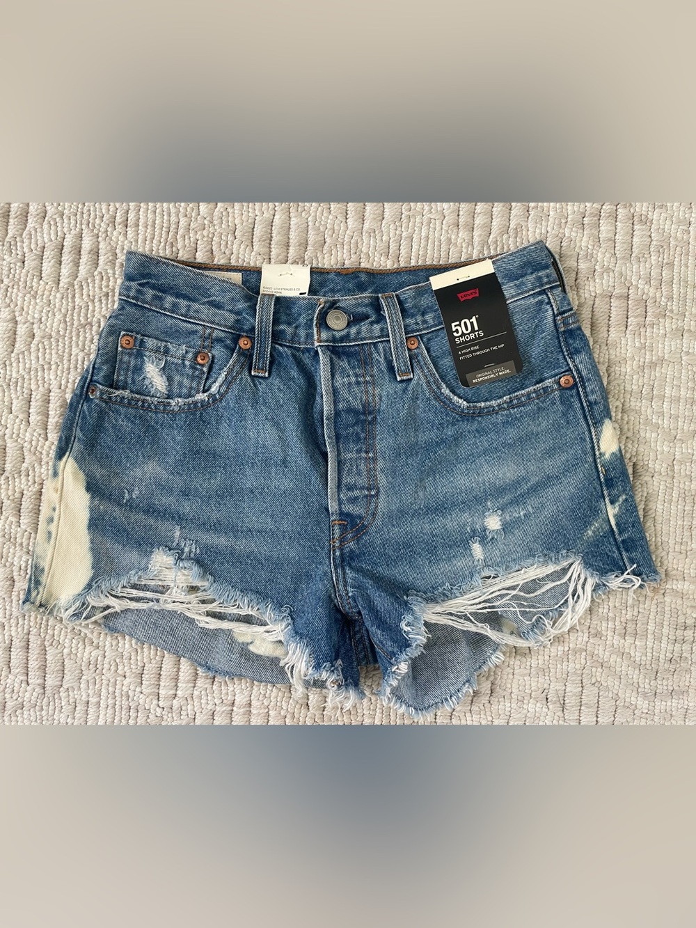Levi's 501 Distressed Denim Cutoff Shorts, NWT, size 25